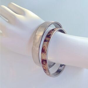 Mother of Pearl & Tortoise Shell Bangle Bracelets